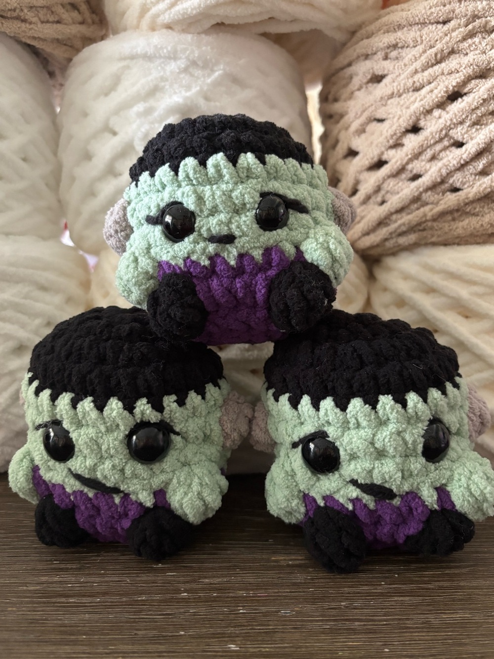 Crochet Mini Frankenstein Plush handmade